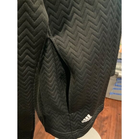 Adidas Black Chevron Embroidered Textured Zip-Up Jacket, Size 2XL - Picture 3 of 8